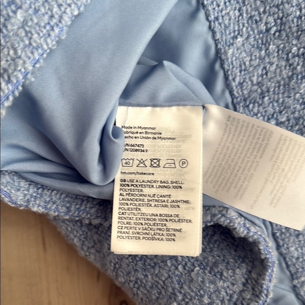 Blue Cropped Button-Up Jacket - Picture 7 of 7